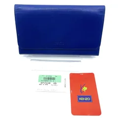 KENZO　ケンゾー  二つ折りラージウォレット　財布　レザー　ブルーのサムネイル