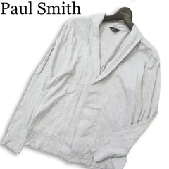 PS Paul Smith ポールスミス 通年 コットン&リヨセル★ ショールカラー カーディガン Sz.M　メンズ グレー 日本製のサムネイル
