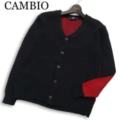 CAMBIO カンビオ 通年★ バイカラー ニット カーディガン 羽織り Sz.M メンズ 日本製のサムネイル