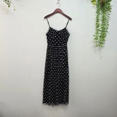 シェリーラファム☆フランシュリッペ 麻混 ビーズ 刺繍 リボン ドット