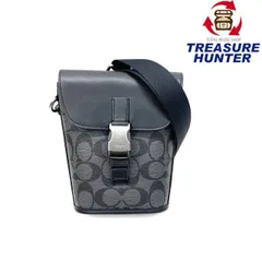 COACH(コーチ) シグネチャー トラック スモール フラップ クロスボディ チャコール C3134 ショルダーバッグ  【102060114003】