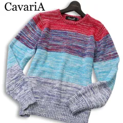 CavariA キャバリア 通年 メランジ ボーダー★ ニット セーター Sz.44　メンズのサムネイル