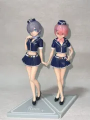 まとめ Re:ゼロから始める異世界生活 レム ラム スチュワーデス 客室乗務員 フィギュア セット