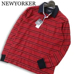 【新品 未使用】 NEWYORKER ニューヨーカー 通年★ 長袖 ボーダー ポロシャツ Sz.S メンズのサムネイル