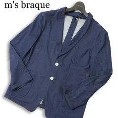 m's braque エムズブラック 通年★ ドット柄 幾何学模様 テーラード ジャケット Sz.38 メンズ 紺 ネイビー 日本製のサムネイル