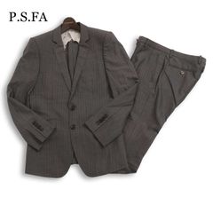 新品未使用】P.S.FAチャコールグレーストライプ 2パンツスーツA5
