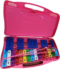 Asdays Xylophone, 25 Notes, Drum, Percussion Instrument, Music Educational Instrument, Gift, Colorful, with Stand, Portable (Pink)
