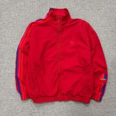 adidas originals レインボーライン アノラックパーカー 赤 L - メルカリ