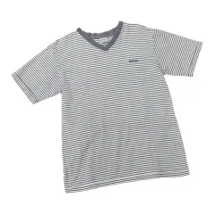 ビーチスケートボード ヴィンテージ ストライプ Vネック 半袖 Tシャツ (L)のサムネイル