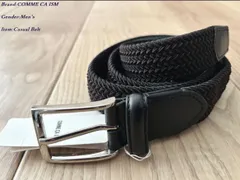 新品 COMME CA ISM MEN コムサイズム カラーコンビネーションラバーメッシュベルト 05ブラック Fサイズ 87YG11 定価4,400円のサムネイル