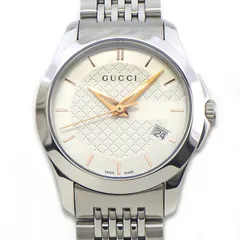 グッチ GUCCI 腕時計 Gタイムレス YA126565/126.5 デイト ディアマンテ シルバー文字盤 SS クオーツアナログ 【箱・保付き】 【中古】のサムネイル