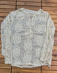 marble SUD 鳥の巣刺繍半袖コットンブラウス パープルグレー - メルカリ