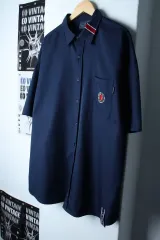 (XL-2XL) ROMANTIC CROWN ロマンティッククラウン 半袖 シャツ オーバーサイズ ネイビー-17E5Aのサムネイル
