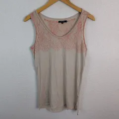 pas de calais パドカレ タンクトップ 総柄 ベージュ Sサイズ レディース 古着 レトロ アメカジのサムネイル
