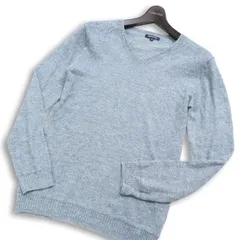 ABAHOUSE アバハウス ウール混★ 麻 リネン Vネック セーター ニット Sz.4 メンズのサムネイル