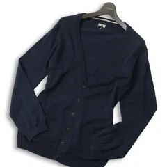 PPFM ペイトンプレイス デザイン編み★ コットン ニット カーディガン Sz.M メンズ 紺 ネイビーのサムネイル