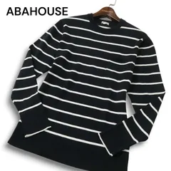 ABAHOUSE アバハウス 通年★ ボーダー クルーネック セーター ニット Sz.2 メンズのサムネイル