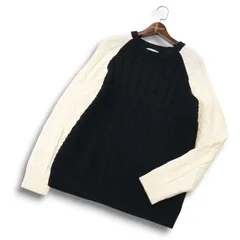 bukht ブフト 通年 格子柄 ダイヤ柄★ バイカラー コットン ニット セーター Sz.1 メンズ 日本製のサムネイル