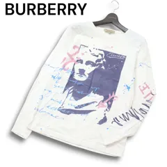 BURBERRY バーバリー 通年 グラフィック プリント★ 長袖 ロンTシャツ カットソー Sz.S メンズ 白