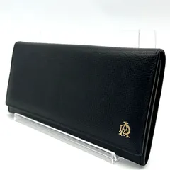 ダンヒル dunhill 長財布 レザー ブラック 二つ折り 本革 メンズ ウォレット 薄型 スリム ビジネス フォーマル 高級感 シンプル ロゴ ゴールド金具 小銭入れあり カード収納充実 通勤 通学 人気 定番 上質 おしゃれ