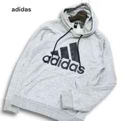 adidas アディダス 通年 ロゴプリント★ スウェット フーディー  パーカー Sz.S メンズ 灰 グレー