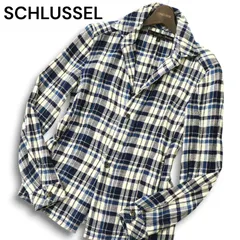 SCHLUSSEL シュリセル 通年 襟ワイヤー★ チェック シャツ ジャケット Sz.2 メンズ 日本製のサムネイル