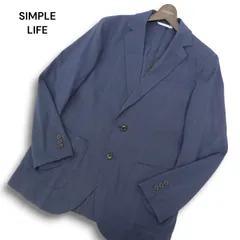 SIMPLE LIFE シンプルライフ レナウン 春夏★ グレンチェック アンコン テーラードジャケット Sz.S メンズ ネイビーのサムネイル