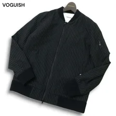 VOGUISH ヴォーギッシュ ルパート 通年 ストライプ★ ダブルジップ MA-1 ブルゾン ジャケット Sz.S メンズ 黒のサムネイル