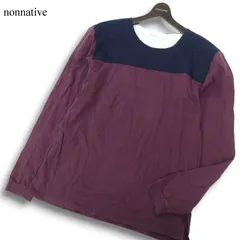 nonnative ノンネイティブ NN-C3108 通年★ 長袖 カットソー クルーネック バイカラー ロンTシャツ Sz.1 メンズ 日本製のサムネイル