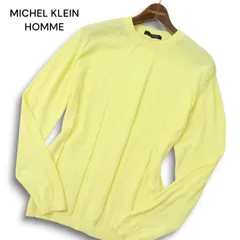 MICHEL KLEIN HOMME ミッシェルクラン オム 通年 MERCY コットン★ クルーネック ニット セーター Sz.48 メンズ 黄色のサムネイル