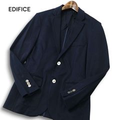 洗える】EDIFICE アンコンジャケット ネイビー L 強ストレッチ 高機能 