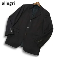 allegri アレグリ 通年 SUPER 120'S ロロピアーナ ウール シルク混★ストライプ テーラード ジャケット Sz.46 メンズ 日本製のサムネイル