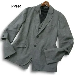 PPFM ペイトンプレイス 通年 袖裏スカルプリント★ 袖着脱可 レイヤード風 変形 テーラード ジャケット Sz.M メンズ 灰のサムネイル
