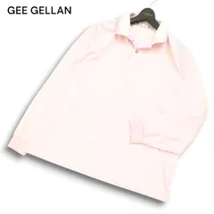 GEE GELLAN ジーゲラン 通年★ 長袖 ストライプ ポロシャツ Sz.50 メンズ 大きいサイズ ピンク 日本製のサムネイル
