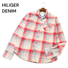 HILFIGER DENIM トミーヒルフィガー 通年 長袖 ロゴ刺繍★ チェック シャツ Sz.S　メンズ 赤のサムネイル