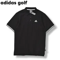 【美品】 アディダス ゴルフ adidas golf 半袖 ポロシャツ 鹿の子 スリット入り 刺繍 ロゴ クライマライト ストレッチ CLIMALITE STRECH M ブラック スポーツ カジュアル ウェア メンズ