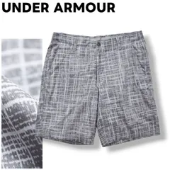 アンダーアーマー UNDER ARMOUR UA GOLF マッチプレイ ゴルフ ショーツ ショート パンツ ハーフ パンツ 88 チェック柄 総柄 グレー スポーツ カジュアル メンズ