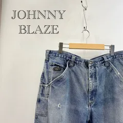JOHNNY BLAZE デニム パンツ ジーンズ ボトムス 38 インディゴ 蛇 ワッペン メンズ ファッション _201023のサムネイル
