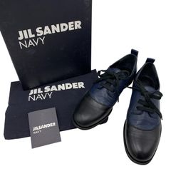 ≡JIL SANDER≡ジル・サンダー レースアップシューズ紺 セレモニー 