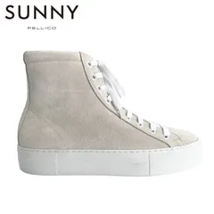 未使用品 PELLICO SUNNY GIOIA スウェードレザー サイドジップレースハイカットスニーカー 41 LATTE/オフホワイト  【値下げ交渉歓迎】のサムネイル