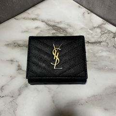 箱付き】YSL ブラック キルティング 三つ折り財布 - メルカリ