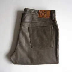 【名作】RRL 【 LEATHER PANTS 】34×32 レザーパンツ ダブルアールエル 26040449のサムネイル