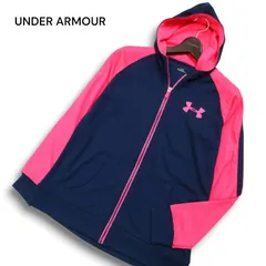 UNDER ARMOUR アンダーアーマー 通年 ロゴプリント★ フーディー ブルゾン ジャケット Sz.LG レディース トレーニング