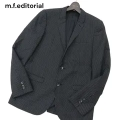 m.f.editorial タカキュー 通年 ストライプ ウール★ 2B テーラード ジャケット Sz.Y6　メンズ ネイビーのサムネイル