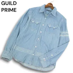 GUILD PRIME ギルドプライム 通年 星 スター柄★ USED加工 長袖 ウエスタン デニム シャツ  Sz.1 メンズ 日本製のサムネイル