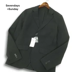 【新品 未使用】 Sevendays=Sunday セブンデイズサンデイ 通年 ストレッチ★ テーラード ジャケット Sz.S メンズ 黒のサムネイル