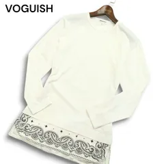 VOGUISH ヴォーギッシュ ルパート 通年 レイヤード風★ 長袖 裾バンダナ柄 カットソー ロンTシャツ Sz.M メンズ 白のサムネイル