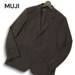 【美品 24SS】MUJI 無印良品 通年 ポリ100％★ アンコン テーラード ジャケット Sz.S メンズ ブラウン系のサムネイル
