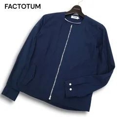 FACTOTUM ファクトタム 通年★ ノーカラー コットン ブルゾン ジャケット Sz.46 メンズ 紺 日本製のサムネイル