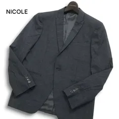 NICOLE L・I COLLCTION ニコル 通年★ シルク ウール イタリア製生地 テーラード ジャケット Sz.M メンズ 灰 日本製 日本製のサムネイル